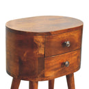 Mini Chestnut Rounded nightstand Table Artisan
