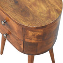 Mini Chestnut Rounded nightstand Table Artisan
