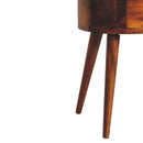 Mini Chestnut Rounded nightstand Table Artisan