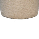 Boucle Cream Round Footstool