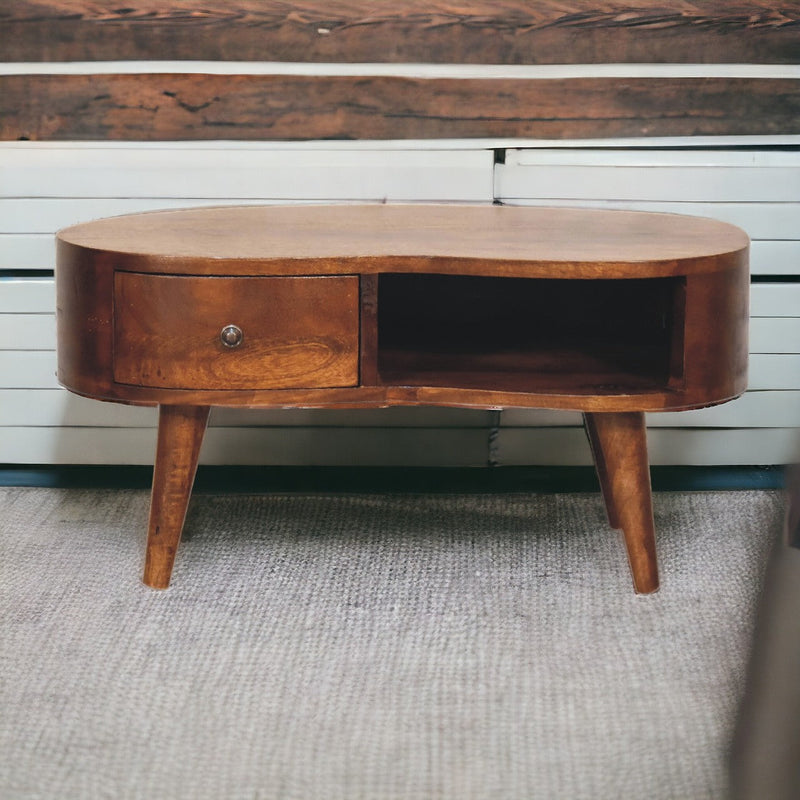 Mini Chesnut Wave Coffee Table Artisan