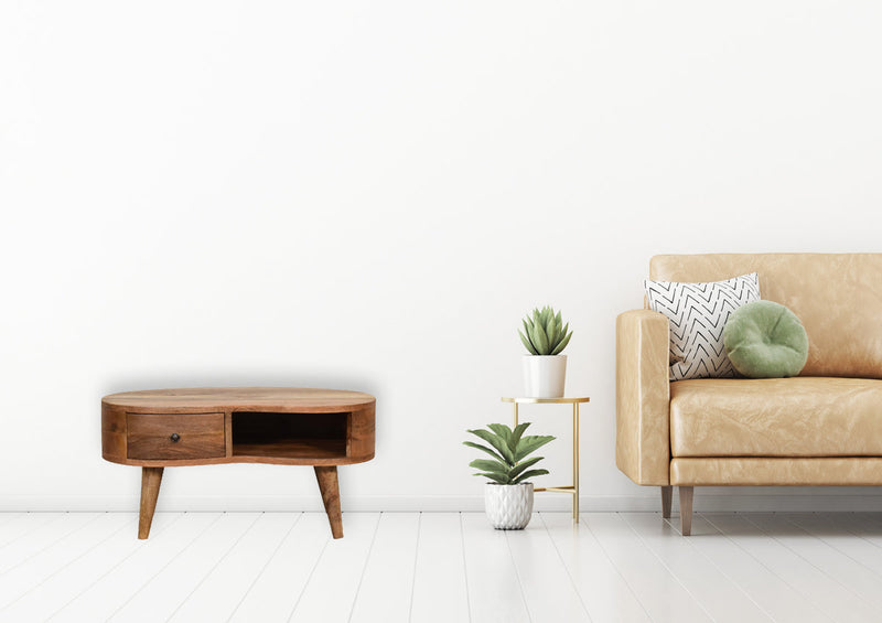 Mini Oak-ish Wave Coffee Table Artisan