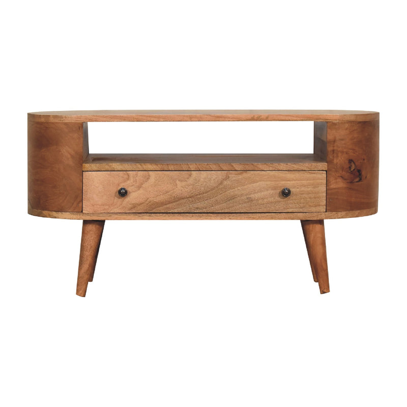 Mini Rounded Entertainment Unit w/1 Drawer Artisan
