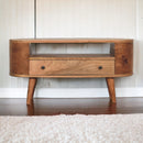 Mini Rounded Entertainment Unit w/1 Drawer Artisan