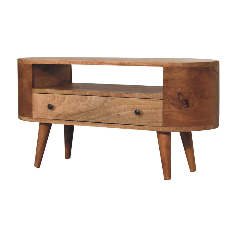Mini Rounded Entertainment Unit w/1 Drawer Artisan