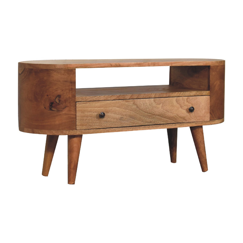 Mini Rounded Entertainment Unit w/1 Drawer Artisan