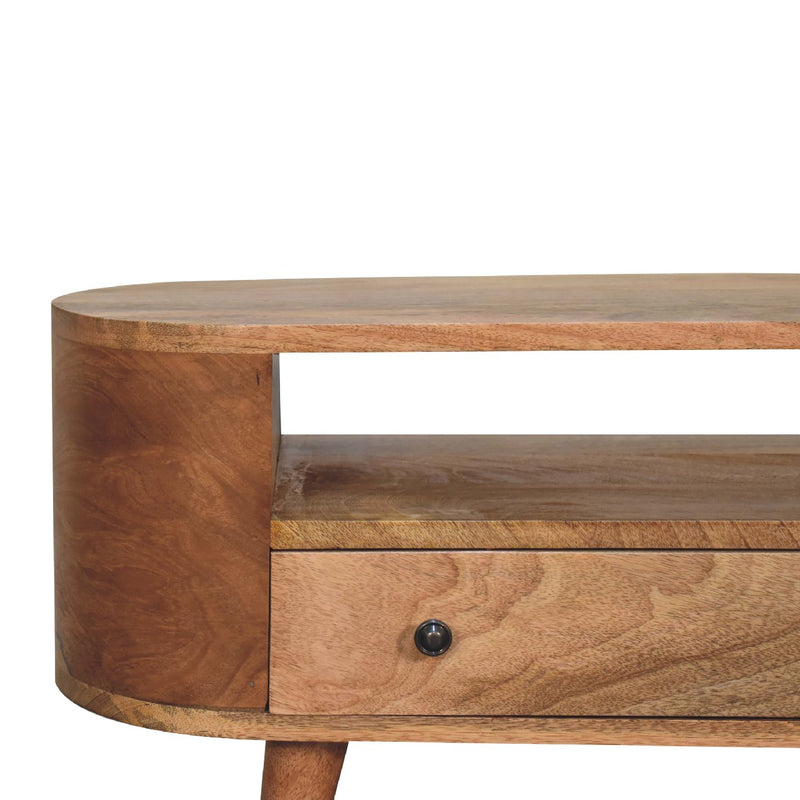 Mini Rounded Entertainment Unit w/1 Drawer Artisan
