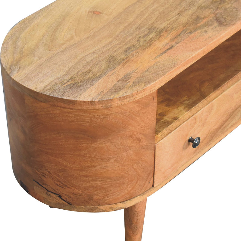 Mini Rounded Entertainment Unit w/1 Drawer Artisan