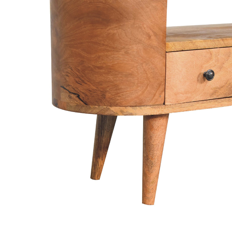 Mini Rounded Entertainment Unit w/1 Drawer Artisan