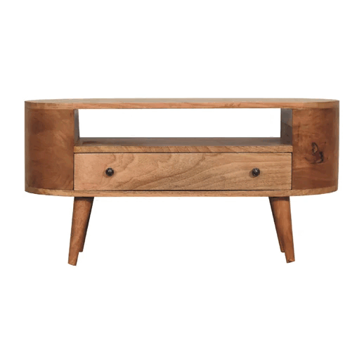 Mini Rounded Entertainment Unit w/1 Drawer Artisan