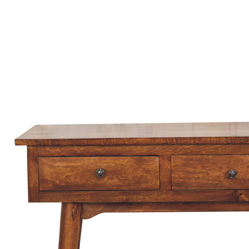 Large 3 Drawer Chestnut Console Table