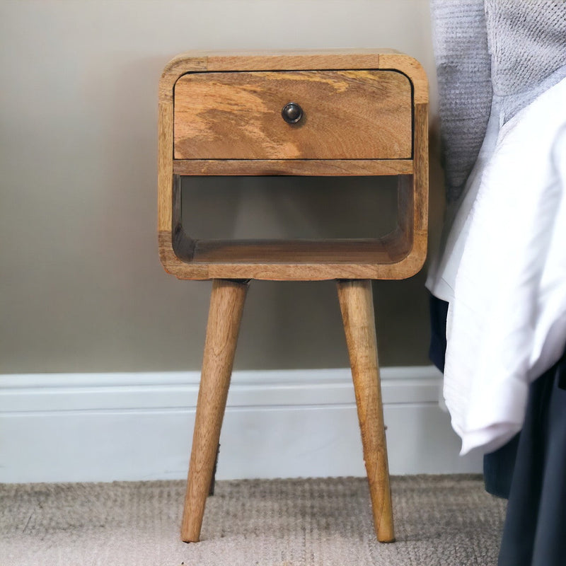 Mini Oak-ish Curve Lower nightstand Artisan