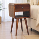 Curved Chestnut nightstand Artisan