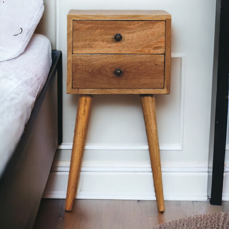 Mini 2 Drawer Oak-ish nightstand Artisan