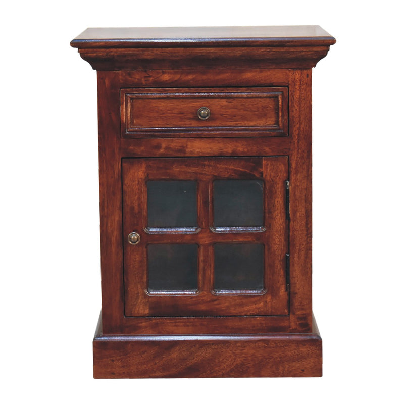 Cherry Nightstand with Glazed Door