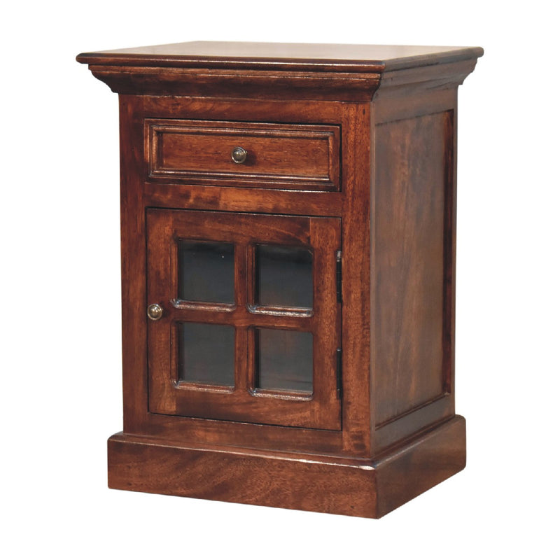 Cherry Nightstand with Glazed Door
