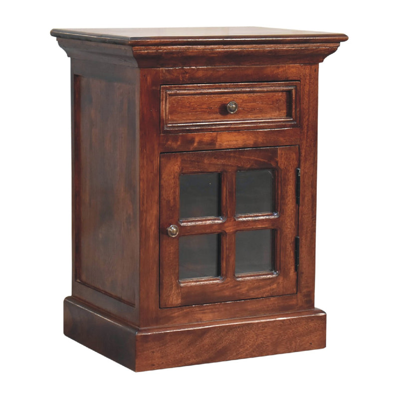 Cherry Nightstand with Glazed Door