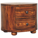 Round Honey Nightstand with Bun Feet