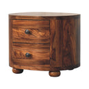 Round Honey Nightstand with Bun Feet