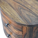 Round Honey Nightstand with Bun Feet