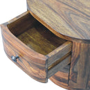 Round Honey Nightstand with Bun Feet