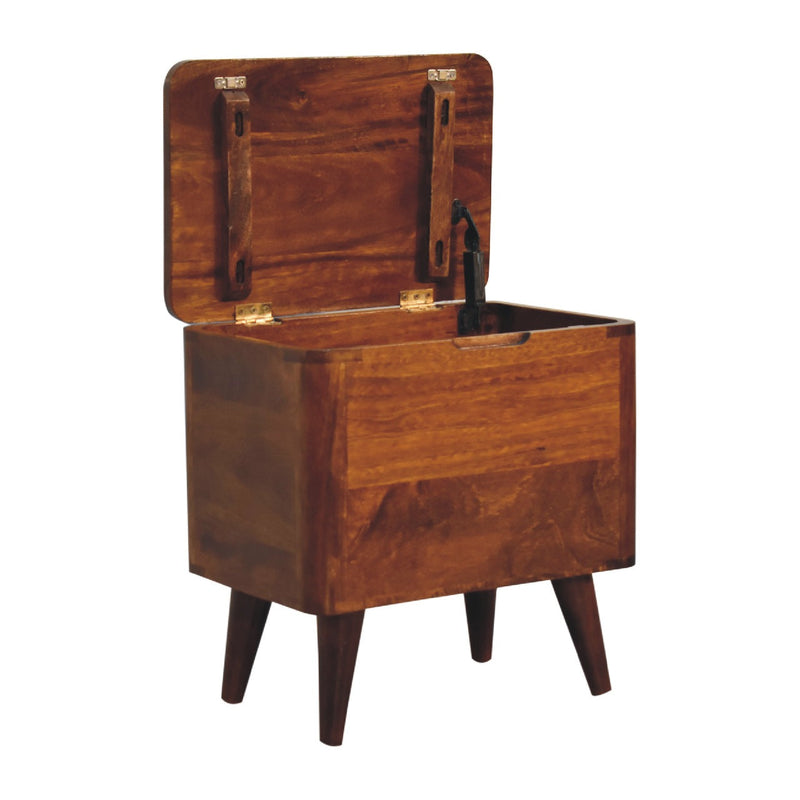 Chestnut Lid-up Storage Stool Artisan
