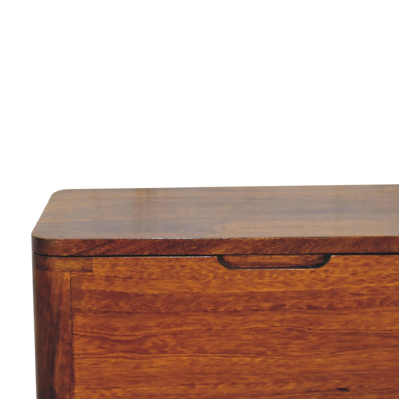 Chestnut Lid-up Storage Stool Artisan