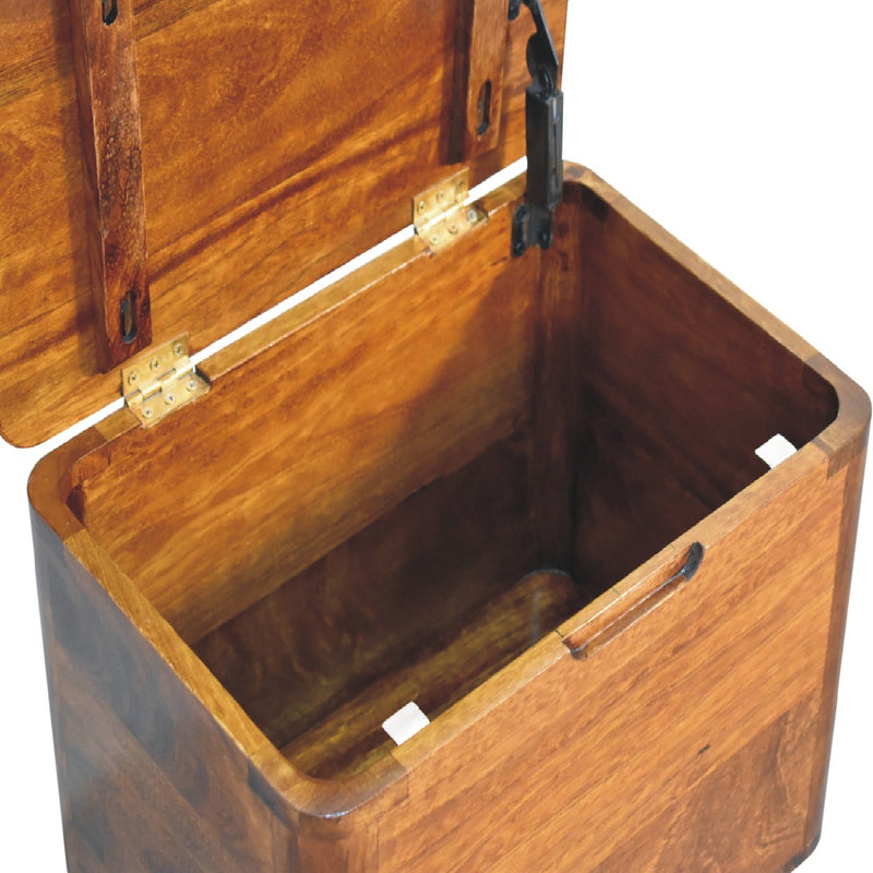 Chestnut Lid-up Storage Stool Artisan