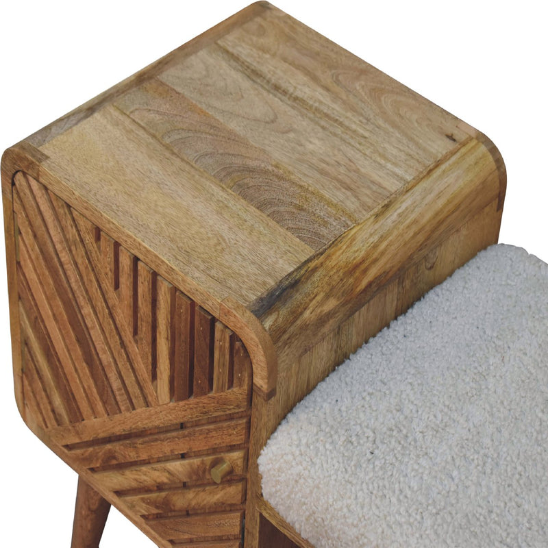 Boucle Carved Telephone Table Bench Artisan