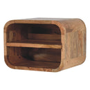 Oak-ish Floating Open Curve Nightstand Artisan