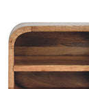 Oak-ish Floating Open Curve Nightstand Artisan