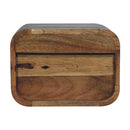 Oak-ish Floating Open Curve Nightstand Artisan