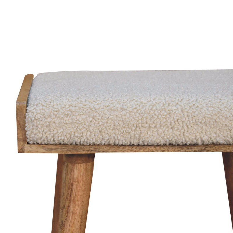 Boucle Cream Tray Style Footstool Artisan