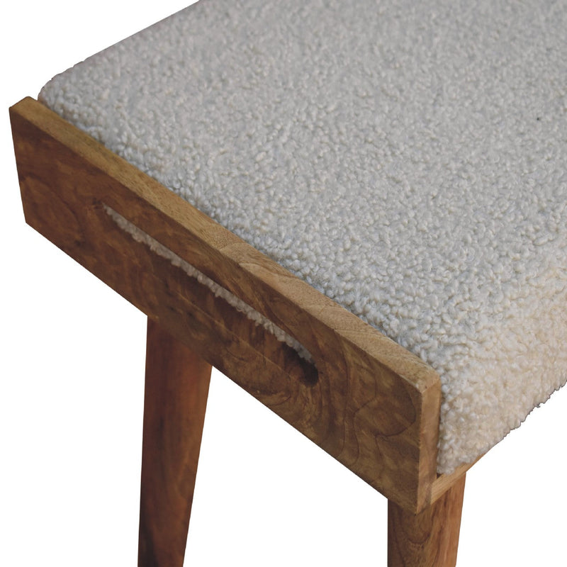 Boucle Cream Tray Style Footstool Artisan