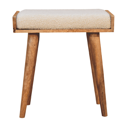 Boucle Cream Tray Style Footstool Artisan
