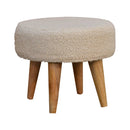 Cream Boucle Petite Footstool Artisan