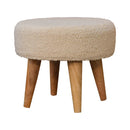 Cream Boucle Petite Footstool Artisan