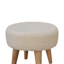 Cream Boucle Petite Footstool Artisan