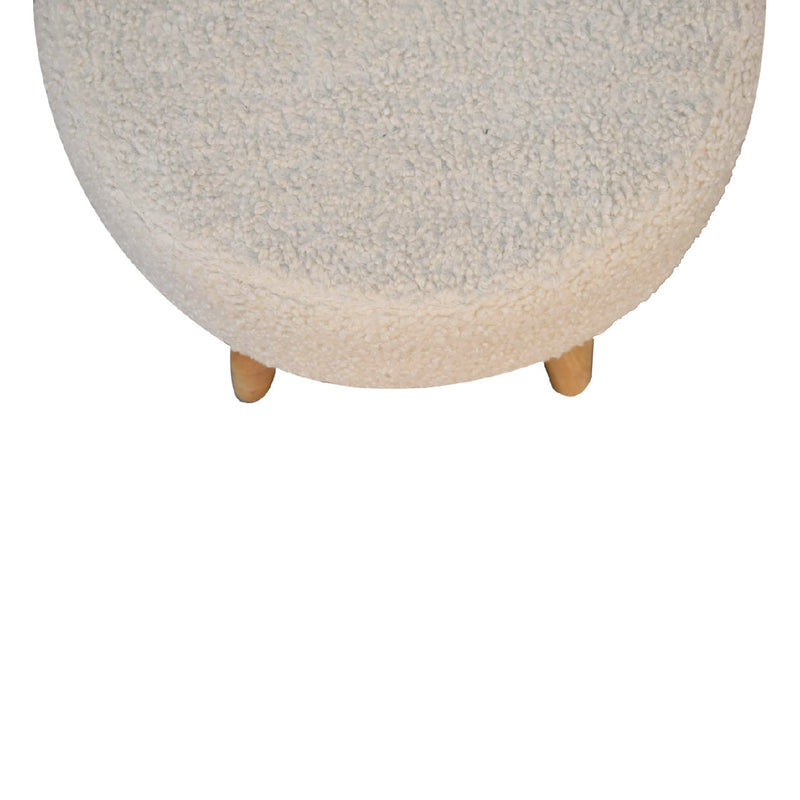 Cream Boucle Petite Footstool Artisan
