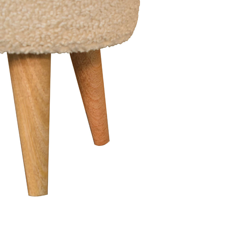 Cream Boucle Petite Footstool Artisan