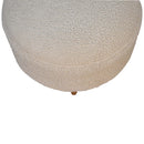 Cream Boucle Rounded Footstool