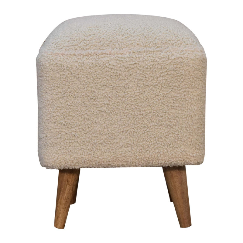 Cream Boucle Squoval Bench Artisan