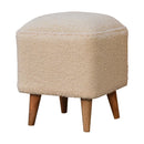 Cream Boucle Squoval Bench Artisan
