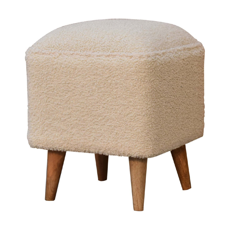 Cream Boucle Squoval Bench Artisan