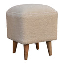 Cream Boucle Squoval Bench Artisan