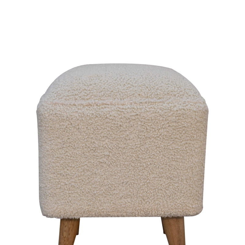 Cream Boucle Squoval Bench Artisan
