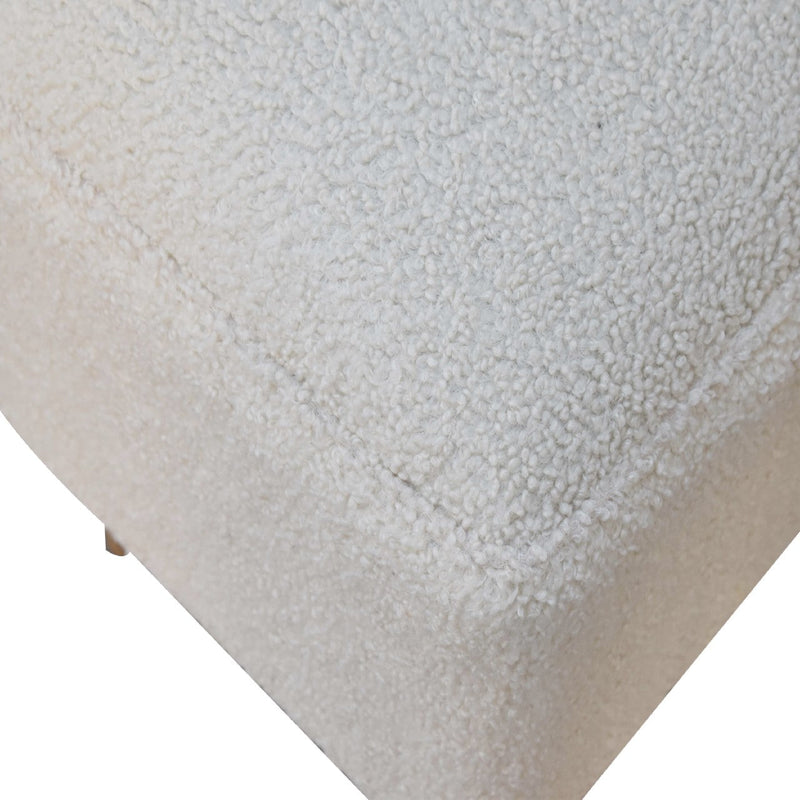 Cream Boucle Squoval Bench Artisan