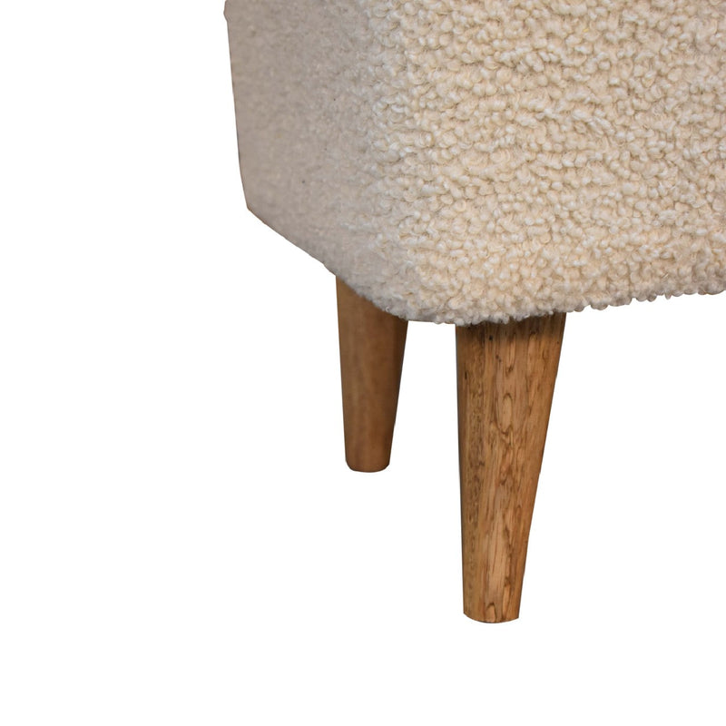 Cream Boucle Squoval Bench Artisan