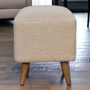 Cream Boucle Squoval Bench Artisan