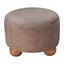 Mocha Faux Fur Round Ball Footstool Artisan